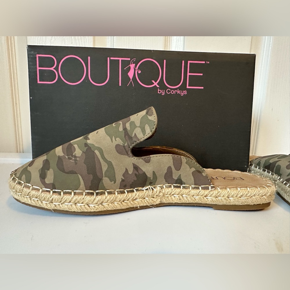 Boutique by Corkys Taffy Camo Espadrille Mules Women’s Size 10 NWT Women's Shoes - Picture 5 of 15